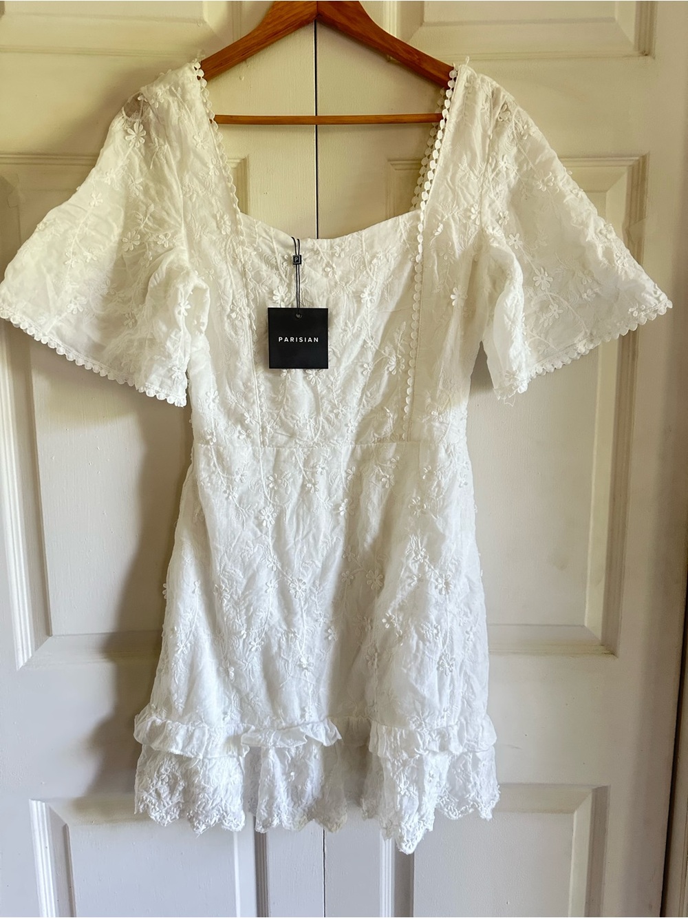 Parisian Works White Embroidered Mini Dress